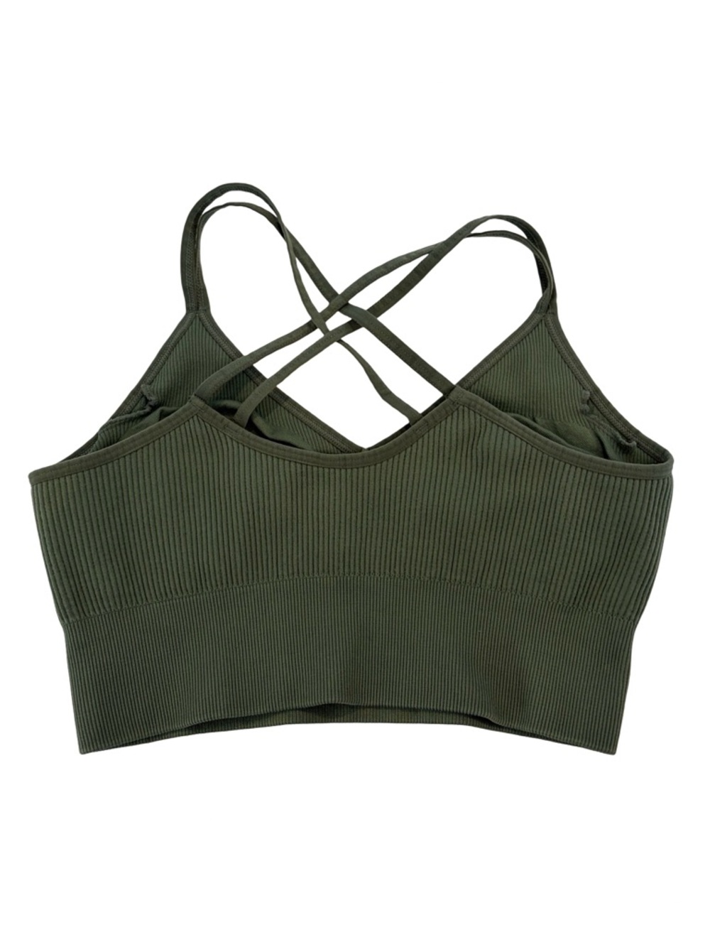 3/$15 NWOT SO Sage Seamless Criss Cross Ribbed Crop Top Bralette Medium - Picture 8 of 10